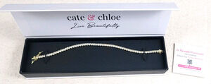 Cate & Chloe 18K Gold Plated Simulated Diamond Tennis Bracelet NIB
